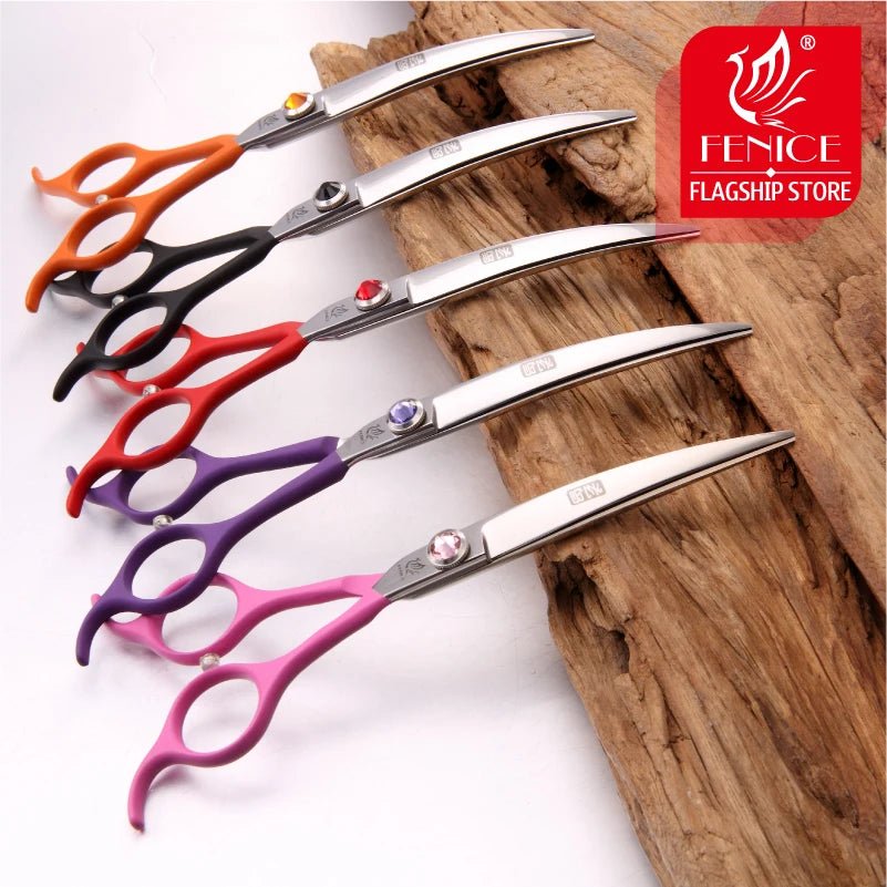 Fenice professional 6.5 inch pet curved scissors in dog scissors grooming cutting shears makas tijeras - FENICE TOTEM