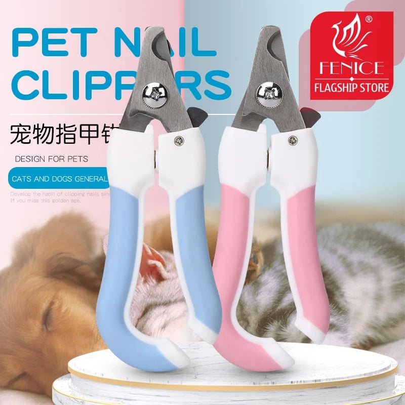 Fenice Professional Pet Cat Dog Nail Clipper Cutter Stainless Steel Grooming Scissors Clippers Claw Nail Scissors with Lock - FENICE TOTEM