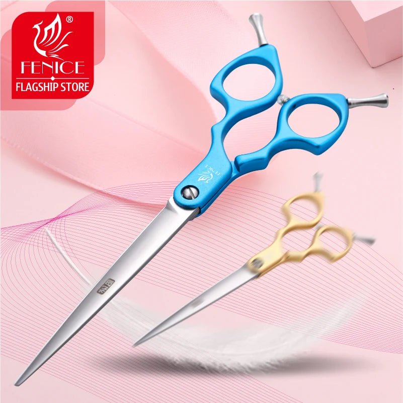 Fenice Jp440c Colorful 6.5 7.0 Inch Stainless Steel Pet Cutting Straight Scissors for Dog Grooming Dog Hair Scissors Cutter - FENICE TOTEM