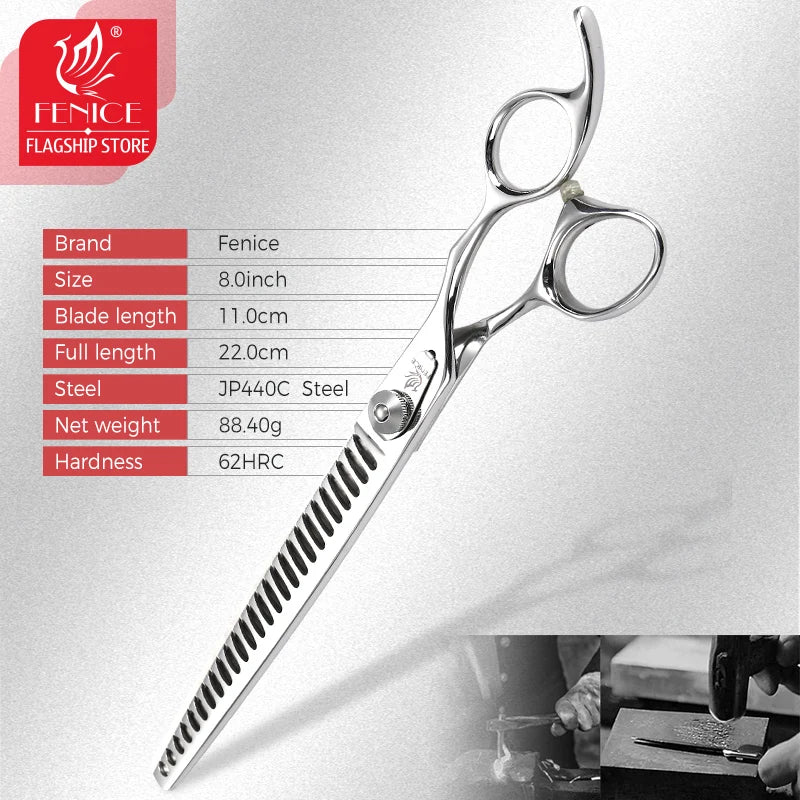 Fenice Professional 8 inch 26 teeth Dog Scissors Pet Grooming Scissors Thinning Shears Animal Haircut Supplier - FENICE TOTEM