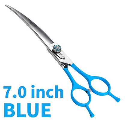 Fenice 7.0/7.5/8.0 inch Professional Pet Grooming Scissors Japan 440C Curved Puppy Dog Hair Cuttinf Shear - FENICE TOTEM