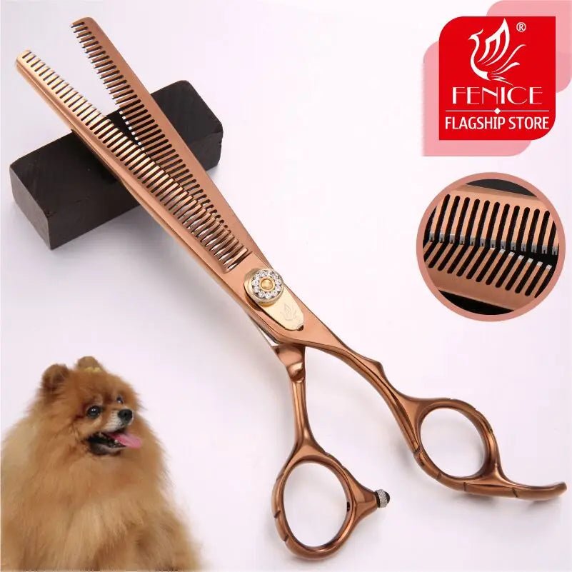 Fenice 7.0 inch Double Teeth Pet Thinning Scissors Professional Dog Pet Grooming Scissors Animals Haircut Thinning 20 - 30% - FENICE TOTEM