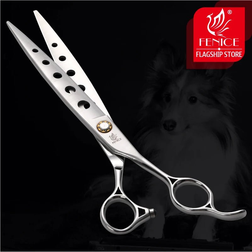 Fenice 7/7.5/8 Inch Jp440c Pet Dogs Gromming Scissors Straight Shears Sharp Edge Animals Cat Hair Cutting Barber Tools - FENICE TOTEM