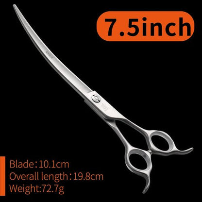 Fenice 6.5/7/7.5 Inch Pet Dogs Gromming Scissors Curved Shears Up Down Pet Hair Cutting Scissors Tools - FENICE TOTEM