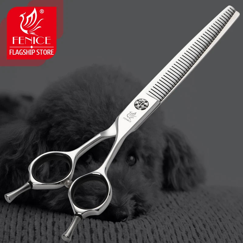 Fenice 7 inch pet dog grooming scissors dog scissors traceless tooth thinning shears for dogs products 70-80% rate