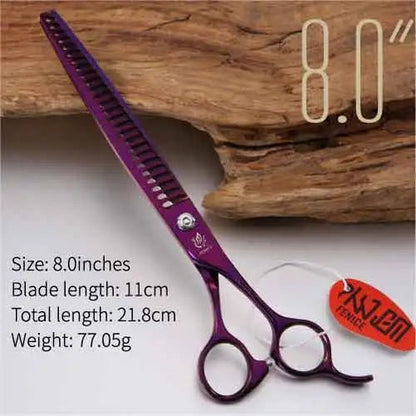 Fenice 7/7.5/8 inch Professional Purple Pet Scissors Thinning Shears High Quality Cat Dog Grooming Scissors Cutting Tool Tijeras - FENICE TOTEM