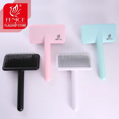 Fenice Pet Cat Dog Rabbit Hair Brush Hair Massage Comb Open - Knot Brush Groming Cleaning Tool Stainless Steel Comb Needle - FENICE TOTEM