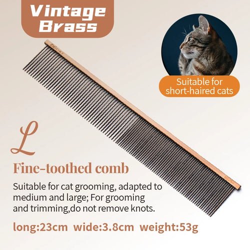 Fenice Professional Anti - Corrosion Grooming Comb For Dogs Cats Tapered Stainless Steel Pins Pet Grooming Supplies - FENICE TOTEM