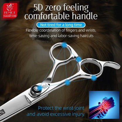 Fenice Professional Left Hand 6.5 Inch Straight Pet Dog Grooming Scissors Shears Dog Scissors Dogs Products - FENICE TOTEM