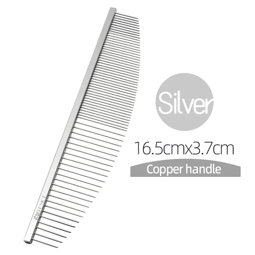 Fenice Moon Style Comb Pet Grooming Single Comb Aluminum Metal Comb for Dogs Stainless Steel Pet Dog Cat Pin Comb Hair Brush - FENICE TOTEM