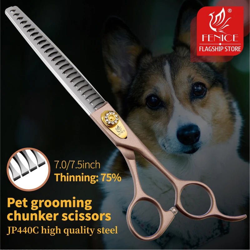 Fenice 7/7.5 inch Professional Pet Dog Grooming Thinning Scissors for Dogs Hair Shears ножницы tijeras - FENICE TOTEM