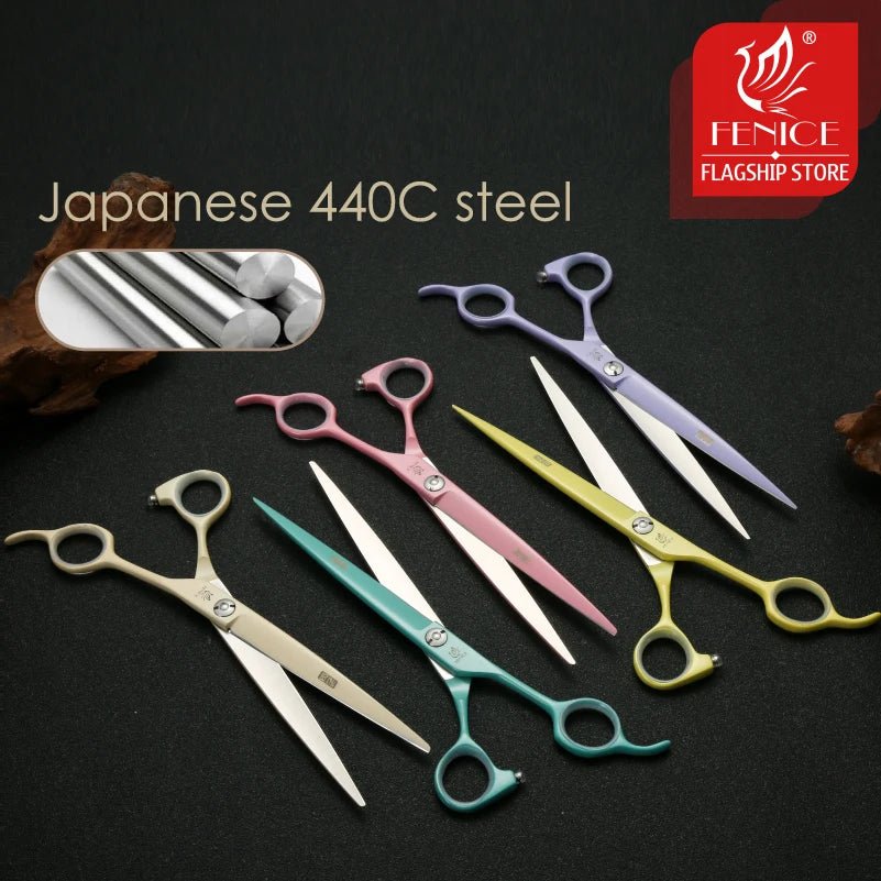 Fenice Jp440c Colorful Professional 7.0 Inch Pet Cutting Scissors for Dog Grooming Straight Scissors Pet Shears - FENICE TOTEM