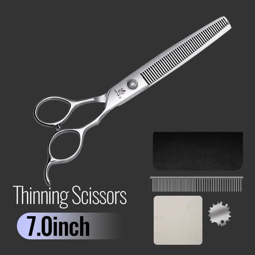 Fenice 6//6.5/7/7.5 Inch Professional Pet Dogs Grooming Scissors Set Straight&Curved &Thinner&Chunker Shear Scissors - FENICE TOTEM