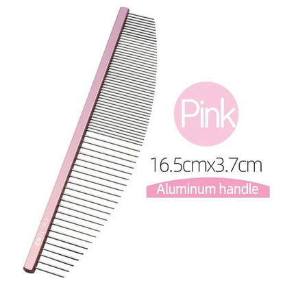 Fenice Moon Style Comb Pet Grooming Single Comb Aluminum Metal Comb for Dogs Stainless Steel Pet Dog Cat Pin Comb Hair Brush - FENICE TOTEM