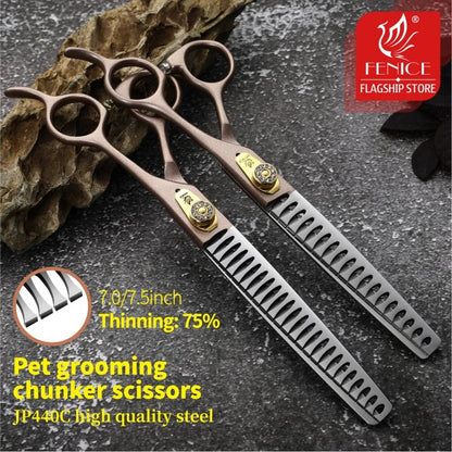 Fenice Professional 7/7.5 inch pet dog grooming scissors thinning shears tijeras tesoura thinning rate 35% - FENICE TOTEM