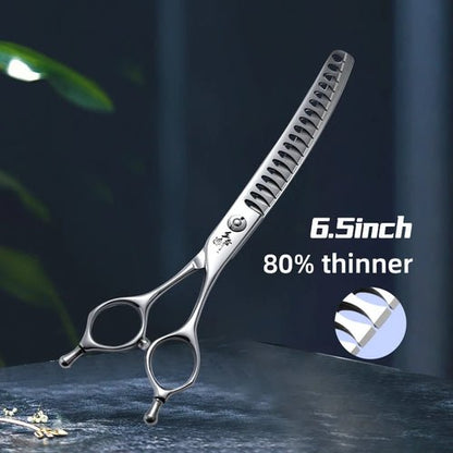 Fenice Professional 7 inch Dog Grooming Shears 38° Curved Chunker Scissors FEWY - 718T - FENICE TOTEM