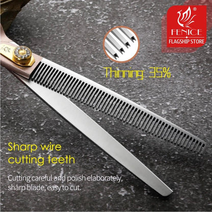 Fenice Professional 7/7.5 inch pet dog grooming scissors thinning shears tijeras tesoura thinning rate 35% - FENICE TOTEM