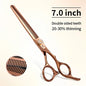 Fenice 7.0 inch Professional Double Teeth Scissors for Pet Dog Grooming Thinner Chunker Thinning Rate 20 - 30% JP440C - FENICE TOTEM