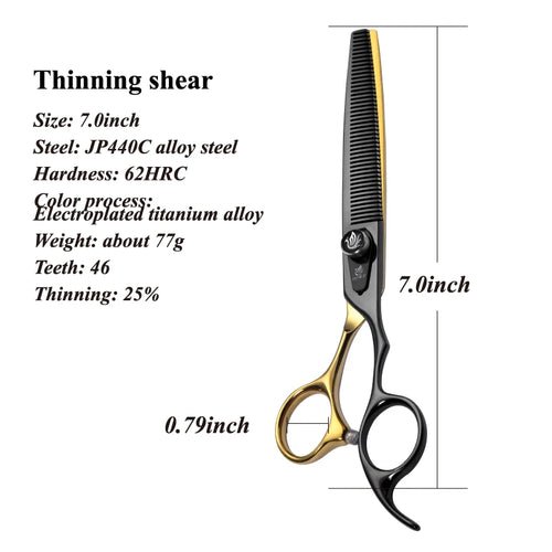 Fenice JP440C Steel 6.5/7/7.5/ 8 Inch Professional Pet Dogs Grooming Scissors Set Straight Curved Thinning Shear Scissors - FENICE TOTEM