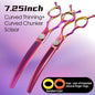 Fenice Grooming Scissors Diamond Screw 7.25 Inch Professional Curved Chunker Scissors Thinner Shears for Pet Beautician Tesoura - FENICE TOTEM