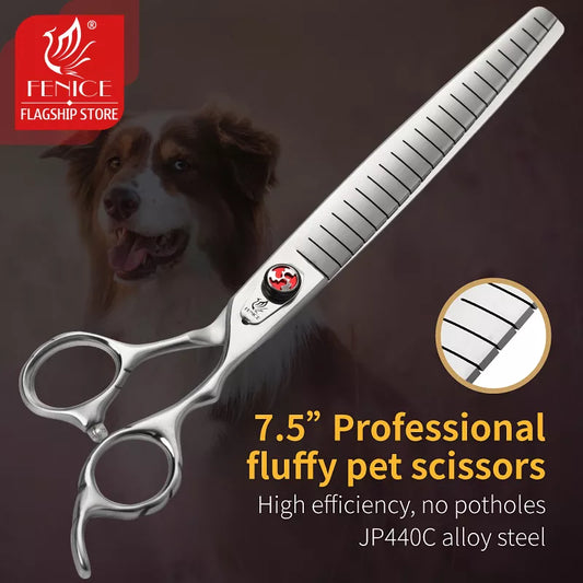 Fenice Professional JP440C 7.5 inch Pet Fluffy Thinning Grooming Scissors Dog Scissors Thinner Shears Rate 80%