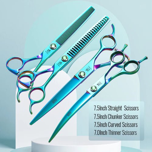 Fenice Dog Grooming Scissors Set Straight&Curved &Thinner&Chunker Shears Kits PEXC - XX - FENICE TOTEM