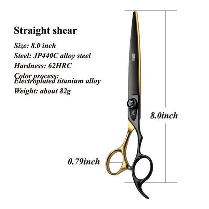 Fenice JP440C Steel 6.5/7/7.5/ 8 Inch Professional Pet Dogs Grooming Scissors Set Straight Curved Thinning Shear Scissors - FENICE TOTEM