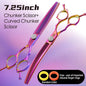 Fenice Grooming Scissors Diamond Screw 7.25 Inch Professional Curved Chunker Scissors Thinner Shears for Pet Beautician Tesoura - FENICE TOTEM