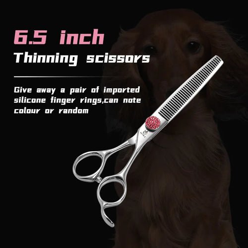 Fenice Professional 6/6.75/7/7.5 Inch Pet Scissors For Dog Grooming Straight&Thinner&Curved&Chunker Grooming Shears Tool Set - FENICE TOTEM