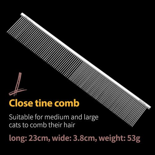 Fenice Professional Anti - Corrosion Grooming Comb For Dogs Cats Tapered Stainless Steel Pins Pet Grooming Supplies - FENICE TOTEM