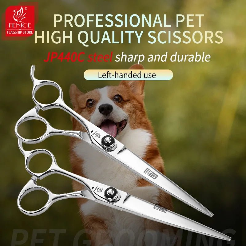 Fenice Professional Left Hand 6.5 Inch Straight Pet Dog Grooming Scissors Shears Dog Scissors Dogs Products - FENICE TOTEM