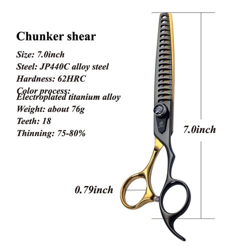 Fenice JP440C Steel 6.5/7/7.5/ 8 Inch Professional Pet Dogs Grooming Scissors Set Straight Curved Thinning Shear Scissors - FENICE TOTEM