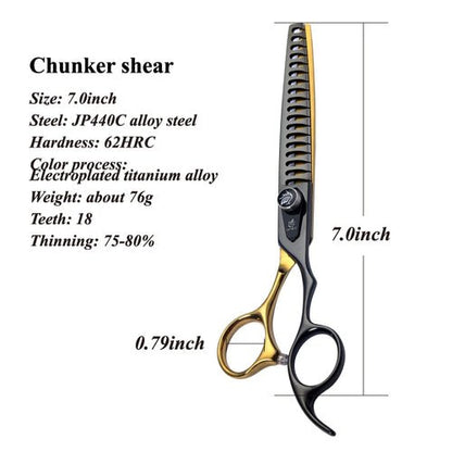 Fenice JP440C Steel 6.5/7/7.5/ 8 Inch Professional Pet Dogs Grooming Scissors Set Straight Curved Thinning Shear Scissors - FENICE TOTEM