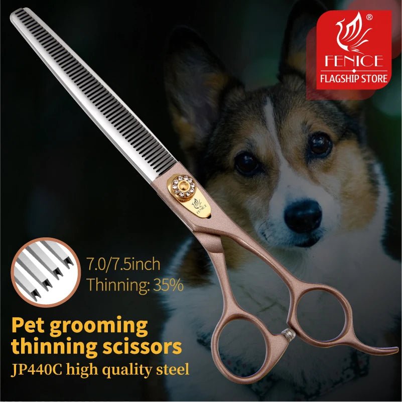 Fenice Professional 7/7.5 inch pet dog grooming scissors thinning shears tijeras tesoura thinning rate 35% - FENICE TOTEM