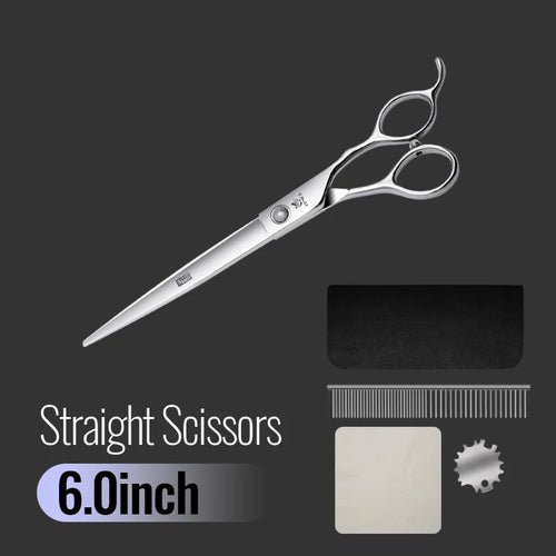 Fenice 6//6.5/7/7.5 Inch Professional Pet Dogs Grooming Scissors Set Straight&Curved &Thinner&Chunker Shear Scissors - FENICE TOTEM