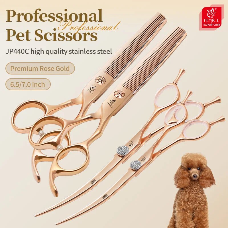 Fenice 6.5" / 7.0" Dog Grooming Scissors Gold FJS&HY - FENICE TOTEM