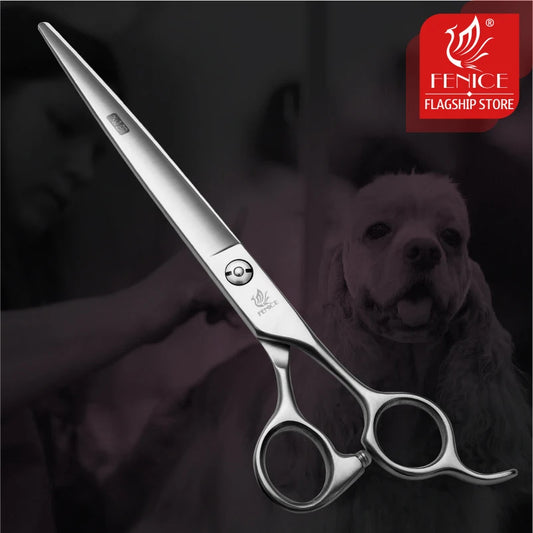 Fenice 7.0 7.5 8.0 inch professional dog cutting grooming pet scissors for dog straight grooming shears tijeras tesoura