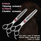 Fenice Professional 6/6.75/7/7.5 Inch Pet Scissors For Dog Grooming Straight&Thinner&Curved&Chunker Grooming Shears Tool Set - FENICE TOTEM