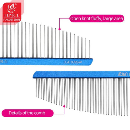 Fenice Moon Style Comb Pet Grooming Single Comb Aluminum Metal Comb for Dogs Stainless Steel Pet Dog Cat Pin Comb Hair Brush - FENICE TOTEM