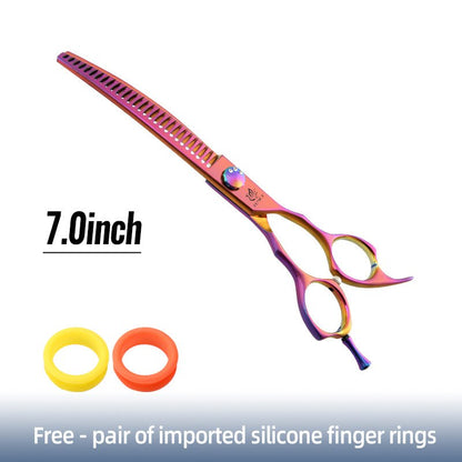 Fenice professional dog grooming curved thinner scissors CW02 - 725 - FENICE TOTEM