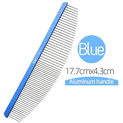 Fenice Moon Style Comb Pet Grooming Single Comb Aluminum Metal Comb for Dogs Stainless Steel Pet Dog Cat Pin Comb Hair Brush - FENICE TOTEM