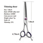 Fenice JP440C 7/8 Inch Professional Pet Dogs Grooming Scissors Straight Curved Thinning Chunker Shear Scissors Set For Dogs - FENICE TOTEM