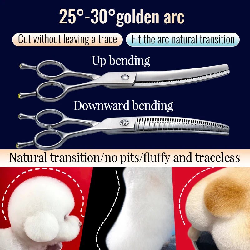 Fenice VG10 Steel 7Inch 3D Gradient Traceless Dog Grooming Scissors WZWZR - 3D - FENICE TOTEM