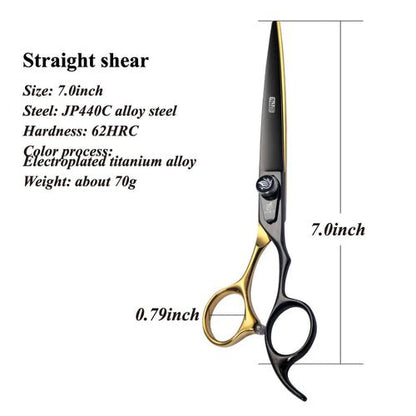 Fenice JP440C Steel 6.5/7/7.5/ 8 Inch Professional Pet Dogs Grooming Scissors Set Straight Curved Thinning Shear Scissors - FENICE TOTEM