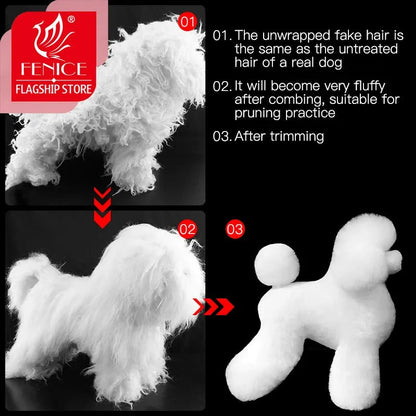 Fenice Pet Simulation Hair Grooming Fake Dog Model Practice Dog Standard Skeleton Model Dog Full Body Fake Hair - FENICE TOTEM