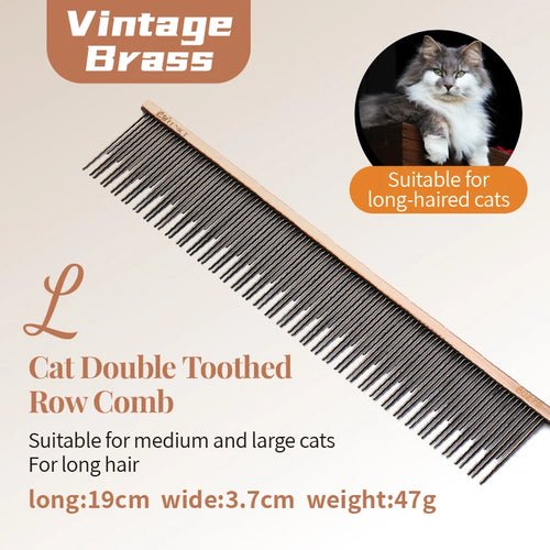 Fenice Professional Anti - Corrosion Grooming Comb For Dogs Cats Tapered Stainless Steel Pins Pet Grooming Supplies - FENICE TOTEM