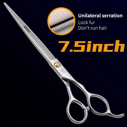 Fenice Professional 7.0 /7.5 inch pet grooming in dog hair trimmers scissors serrated blade dog cutting grooming shears - FENICE TOTEM