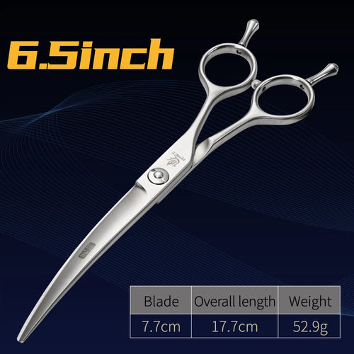 Fenice 6/6.5/7/7.5/8 inch Professional Curved 35° Pet Dogs Grooming Scissors Pets Hair Cuttings Shears tesoura tijeras