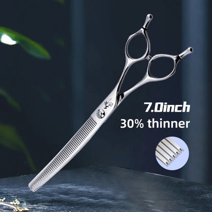 Fenice Professional 7 inch Dog Grooming Shears 38° Curved Chunker Scissors FEWY - 718T - FENICE TOTEM