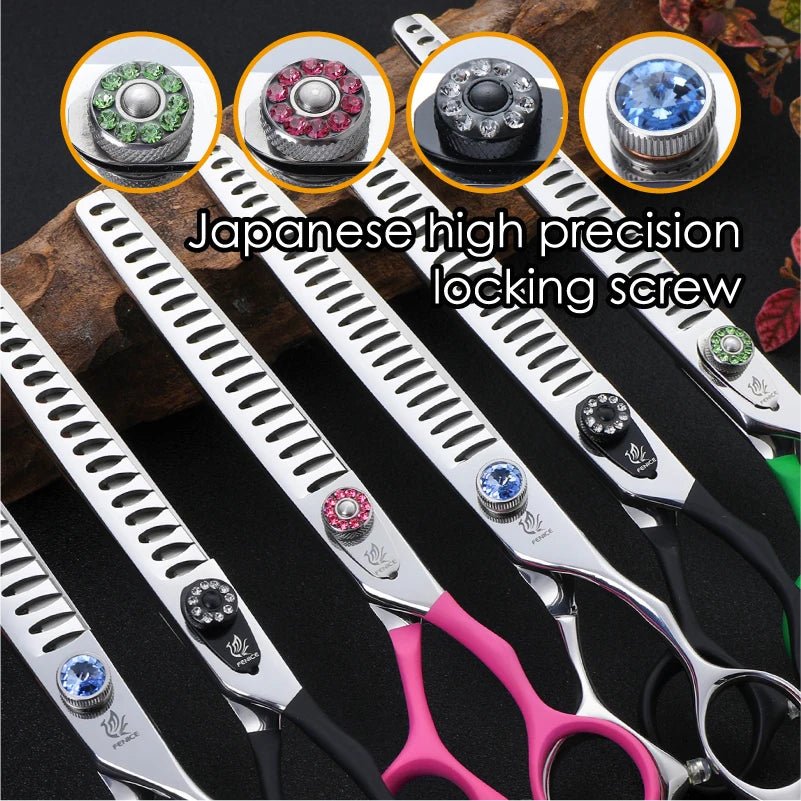 Fenice Pet Scissors 7/7.5/8 inch Dog Grooming Chunker Shark Scissors Trimming Thinning Shears Thinning Rate about 75% - FENICE TOTEM